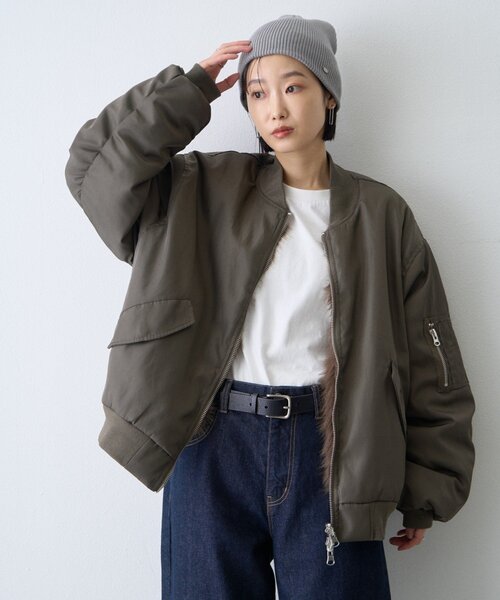 CIAOPANIC TYPY(チャオパニックティピー)の「【WEB限定】2WAYリバーシブルファーMA-1(MA-1・レディース・カーキ/ブラウン/ブラック・ONE SIZE)」の3枚目の写真