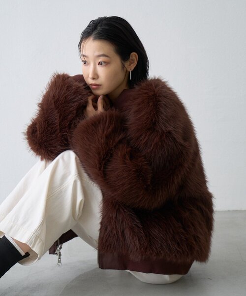 CIAOPANIC TYPY(チャオパニックティピー)の「【WEB限定】2WAYリバーシブルファーMA-1(MA-1・レディース・カーキ/ブラウン/ブラック・ONE SIZE)」の7枚目の写真
