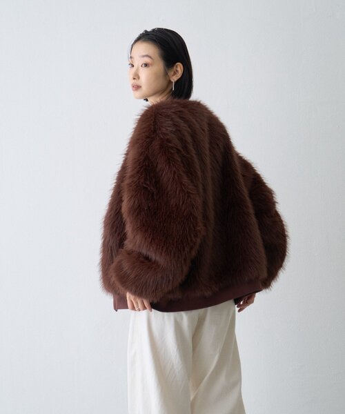 CIAOPANIC TYPY(チャオパニックティピー)の「【WEB限定】2WAYリバーシブルファーMA-1(MA-1・レディース・カーキ/ブラウン/ブラック・ONE SIZE)」の9枚目の写真