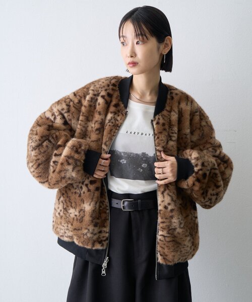 CIAOPANIC TYPY（チャオパニックティピー）の「【WEB限定】【UNISEX】2WAYリバーシブルファーMA-1（MA-1・レディース・カーキ/ブラウン/ブラック・ONE SIZE）」の15枚目の写真