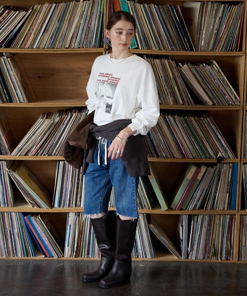 GEORGE'S(ジョージズ)の「アソートプリントロンT(Tシャツ/カットソー・レディース・ホワイト系その他2/ホワイト系その他/チャコールグレー・FREE)」の14枚目の写真