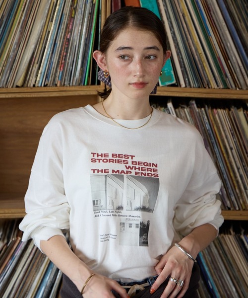 GEORGE'S(ジョージズ)の「アソートプリントロンT(Tシャツ/カットソー・レディース・ホワイト系その他2/ホワイト系その他/チャコールグレー・FREE)」の18枚目の写真