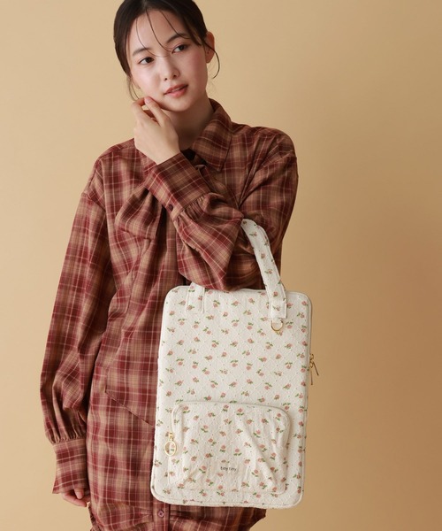tiny tiny（ティニーティニー）の「前ポケットPCケース[tiny tiny(ティニーティニー)]（PC・タブレットケース・レディース・ピンク/ブルー/ホワイト/ブラック・0）」の2枚目の写真