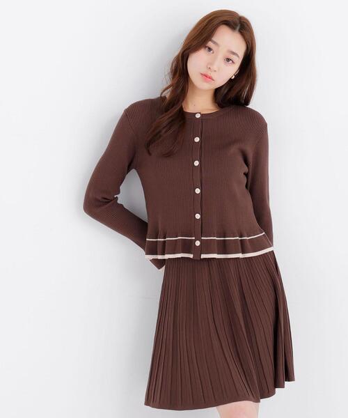 NATURAL BEAUTY BASIC(ナチュラルビューティーベーシック)の「配色ニットアップミニ(セットアップ・レディース・ブラウン系その他/ブラック系その他2・フリ-)」の7枚目の写真