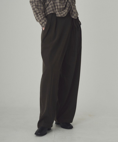 SOYEN(ソイエン)の「アシンメトリーラップパンツ(スラックス・レディース・ブラウン/ブラック・S/M)」の16枚目の写真