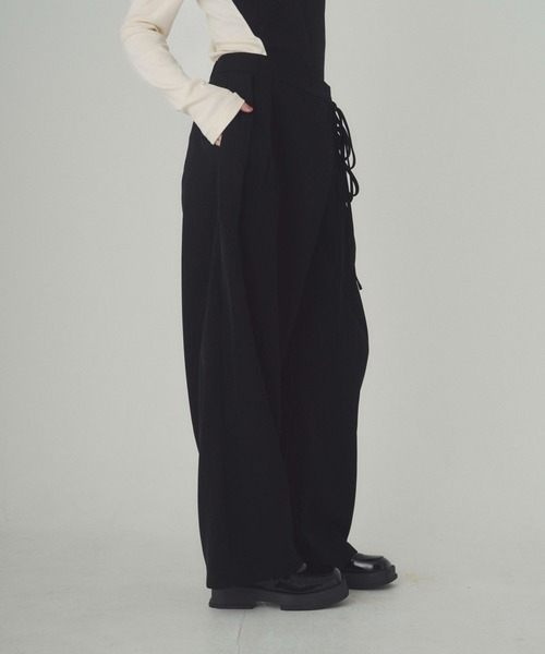SOYEN(ソイエン)の「アシンメトリーラップパンツ(スラックス・レディース・ブラウン/ブラック・S/M)」の7枚目の写真
