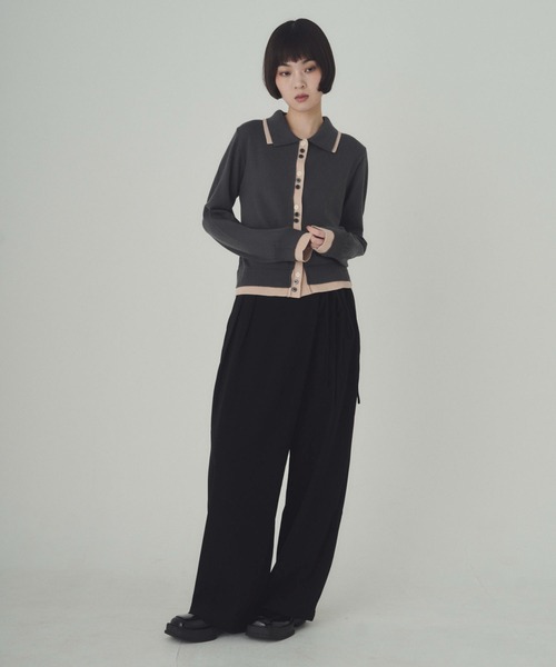 SOYEN(ソイエン)の「アシンメトリーラップパンツ(スラックス・レディース・ブラウン/ブラック・S/M)」の11枚目の写真