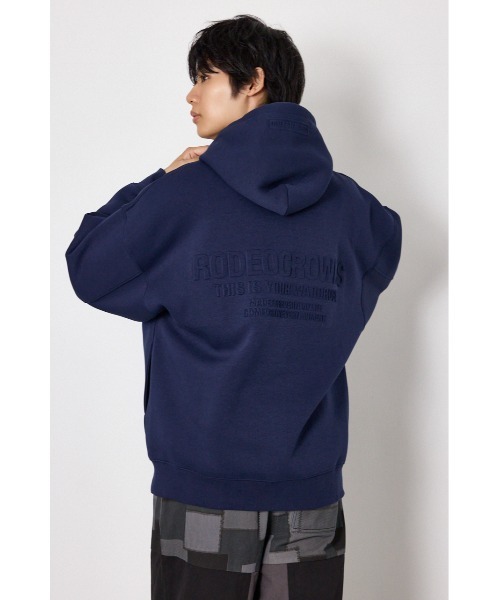 RODEO CROWNS WIDE BOWL（ロデオクラウンズワイドボウル）の「エンボス W-ZIP ビッグ パーカー（パーカー・メンズ・ネイビー/パープル/ブラック/グレー×ホワイト・FREE）」の12枚目の写真