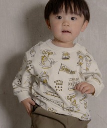 MAKE YOUR DAY（メイクユアデイ）の「リブ素材総柄長袖Tシャツ■80～140cm（Tシャツ/カットソー）」