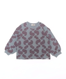 MAKE YOUR DAY（メイクユアデイ）の「リブ素材総柄長袖Tシャツ■80～140cm（Tシャツ/カットソー）」