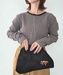 ≪数量限定≫【8色展開】前後2WAY ヘンリーネック細ボーダーロンT 26AW新作 秋服 冬服 レイヤード 紅葉 お出かけ
