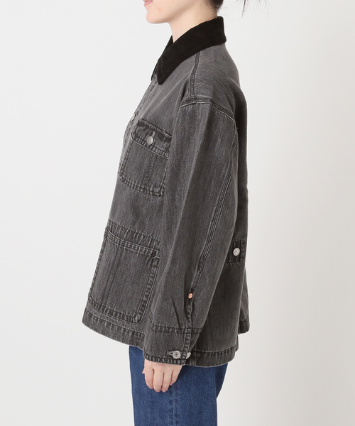 B.C STOCK(ベーセーストック)の「ウォッシャブル / DU JOUR / デュ ジュール JEAN CHORE JACKET(デニムジャケット・レディース・サックスブルー/グレー・FREE)」の18枚目の写真