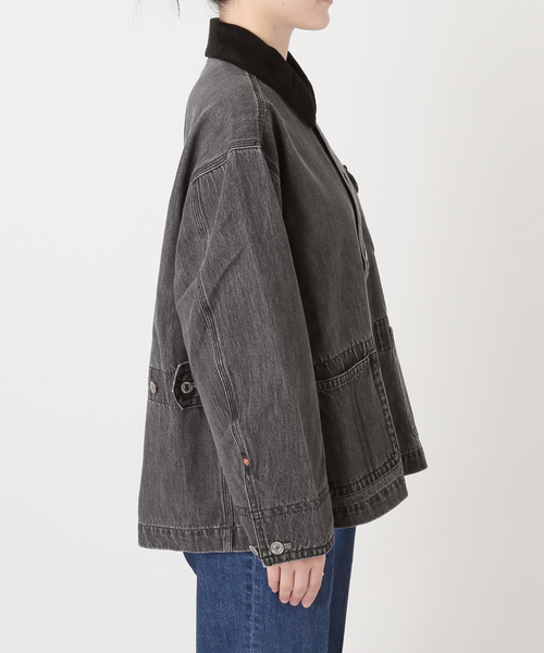 B.C STOCK(ベーセーストック)の「ウォッシャブル / DU JOUR / デュ ジュール JEAN CHORE JACKET(デニムジャケット・レディース・サックスブルー/グレー・FREE)」の20枚目の写真