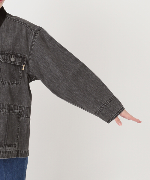 B.C STOCK(ベーセーストック)の「ウォッシャブル / DU JOUR / デュ ジュール JEAN CHORE JACKET(デニムジャケット・レディース・サックスブルー/グレー・FREE)」の21枚目の写真
