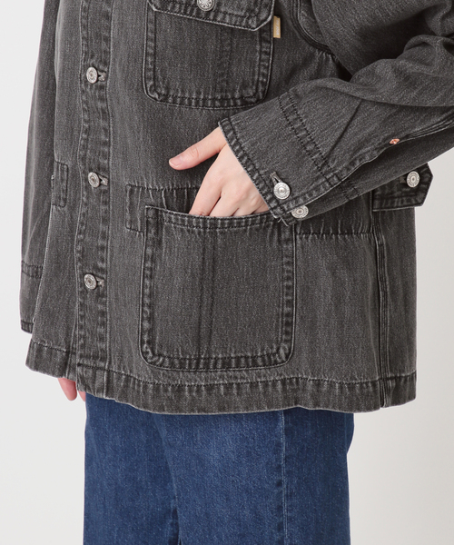 B.C STOCK(ベーセーストック)の「ウォッシャブル / DU JOUR / デュ ジュール JEAN CHORE JACKET(デニムジャケット・レディース・サックスブルー/グレー・FREE)」の22枚目の写真