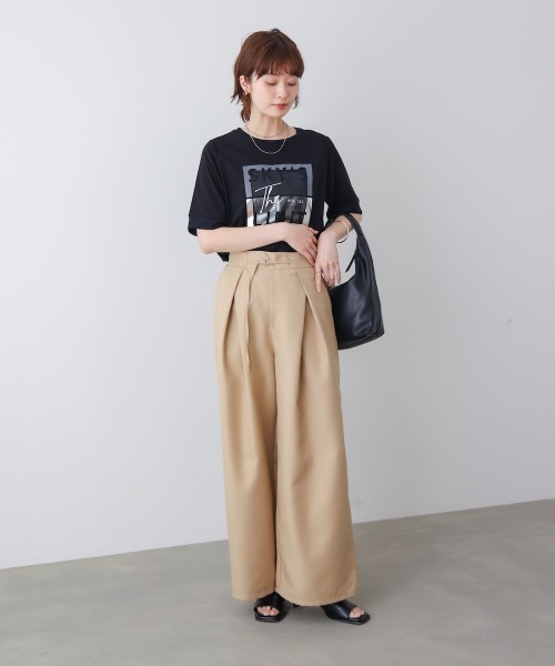 Bou Jeloud(ブージュルード)の「スレンダーベルトワイドパンツ(その他パンツ・レディース・オフホワイト/ベージュ/ネイビー・MEDIUM)」の9枚目の写真