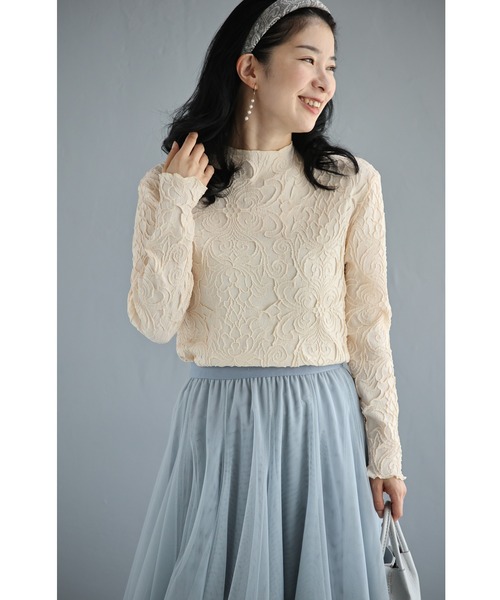 cawaii(カワイイ)の「「彫刻」ダマスク柄の長袖トップス(Tシャツ/カットソー・レディース・アイボリー/パープル/ブラック・FREE)」の13枚目の写真