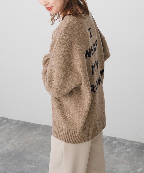 Spick & Span(スピックアンドスパン)の「《WEB限定 / 追加》ロゴインターシャニット(ニット/セーター・レディース・ネイビー/ピンク/ウッド・FREE)」の9枚目の写真
