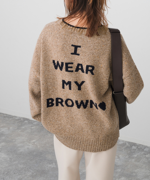 Spick & Span(スピックアンドスパン)の「《WEB限定 / 追加》ロゴインターシャニット(ニット/セーター・レディース・ネイビー/ピンク/ウッド・FREE)」の10枚目の写真