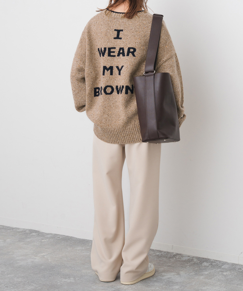 Spick & Span(スピックアンドスパン)の「《WEB限定 / 追加》ロゴインターシャニット(ニット/セーター・レディース・ネイビー/ピンク/ウッド・FREE)」の13枚目の写真