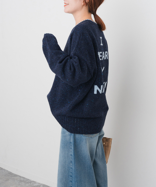Spick & Span(スピックアンドスパン)の「《WEB限定 / 追加》ロゴインターシャニット(ニット/セーター・レディース・ネイビー/ピンク/ウッド・FREE)」の16枚目の写真