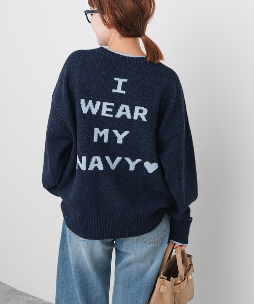 Spick & Span(スピックアンドスパン)の「《WEB限定 / 追加》ロゴインターシャニット(ニット/セーター・レディース・ネイビー/ピンク/ウッド・FREE)」の17枚目の写真