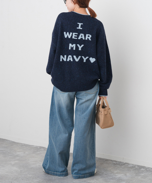 Spick & Span(スピックアンドスパン)の「《WEB限定 / 追加》ロゴインターシャニット(ニット/セーター・レディース・ネイビー/ピンク/ウッド・FREE)」の21枚目の写真