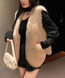 ロングシャギーエコファーベスト