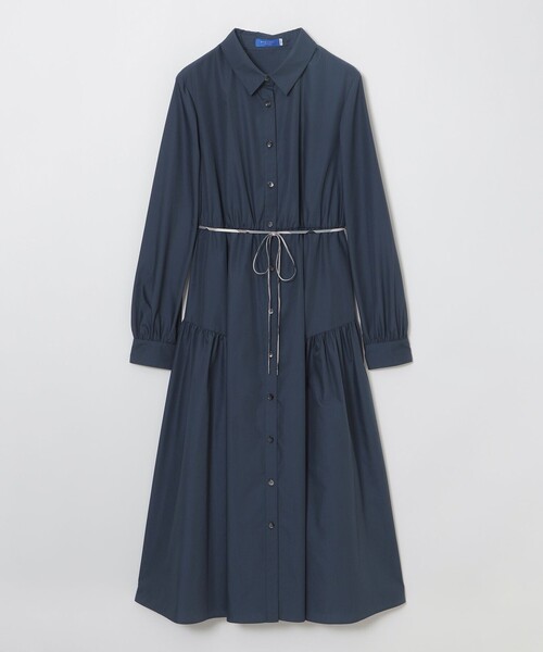 BLUE LABEL CRESTBRIDGE(ブルーレーベルクレストブリッジ)の「ギャザーシャツドレス(ワンピース・レディース・ダークネイビー/ベージュ系その他・38/40/36)」の9枚目の写真