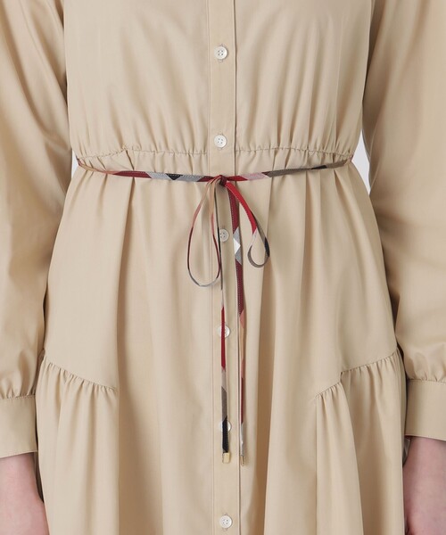 BLUE LABEL CRESTBRIDGE(ブルーレーベルクレストブリッジ)の「ギャザーシャツドレス(ワンピース・レディース・ダークネイビー/ベージュ系その他・38/40/36)」の12枚目の写真