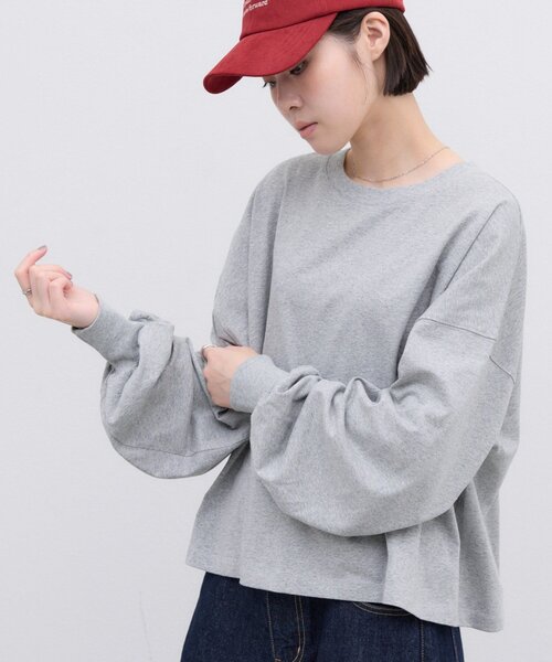 CIAOPANIC TYPY(チャオパニックティピー)の「【WEB限定】復刻!ボリュームスリーブロンTee(Tシャツ/カットソー・レディース・オフホワイト/イエロー/ホワイト系その他/サックスブルー/ピンク/ブラウン/ネイビー/チャコールグレー/グレー・ONE SIZE)」の5枚目の写真