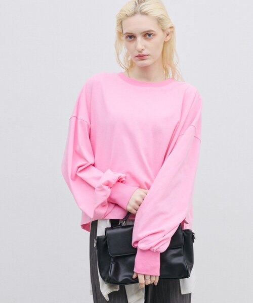 CIAOPANIC TYPY(チャオパニックティピー)の「【WEB限定】復刻!ボリュームスリーブロンTee(Tシャツ/カットソー・レディース・オフホワイト/イエロー/ホワイト系その他/サックスブルー/ピンク/ブラウン/ネイビー/チャコールグレー/グレー・ONE SIZE)」の9枚目の写真