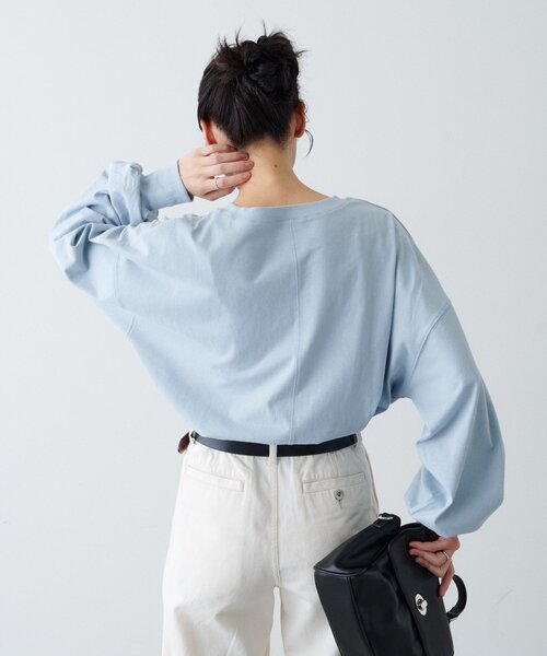 CIAOPANIC TYPY(チャオパニックティピー)の「【WEB限定】復刻!ボリュームスリーブロンTee(Tシャツ/カットソー・レディース・オフホワイト/イエロー/ホワイト系その他/サックスブルー/ピンク/ブラウン/ネイビー/チャコールグレー/グレー・ONE SIZE)」の13枚目の写真