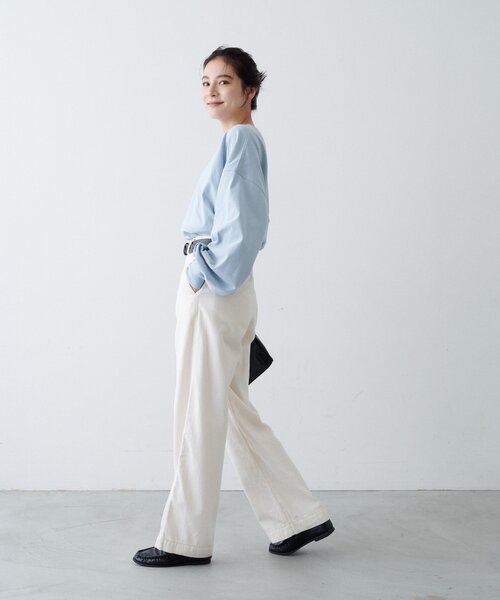 CIAOPANIC TYPY(チャオパニックティピー)の「【WEB限定】復刻!ボリュームスリーブロンTee(Tシャツ/カットソー・レディース・オフホワイト/イエロー/ホワイト系その他/サックスブルー/ピンク/ブラウン/ネイビー/チャコールグレー/グレー・ONE SIZE)」の16枚目の写真