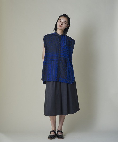 mintdesigns（ミントデザインズ）の「Dot Doll Bandana Patchwork Shirt（シャツ/ブラウス・レディース・ベージュ/ネイビー・ONESIZE）」の19枚目の写真