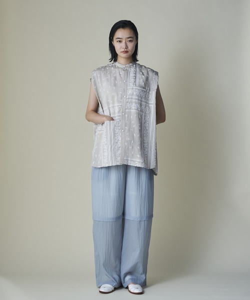 mintdesigns（ミントデザインズ）の「Dot Doll Bandana Patchwork Shirt（シャツ/ブラウス・レディース・ベージュ/ネイビー・ONESIZE）」の5枚目の写真