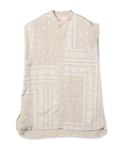 mintdesigns（ミントデザインズ）の「Dot Doll Bandana Patchwork Shirt（シャツ/ブラウス・レディース・ベージュ/ネイビー・ONESIZE）」の6枚目の写真