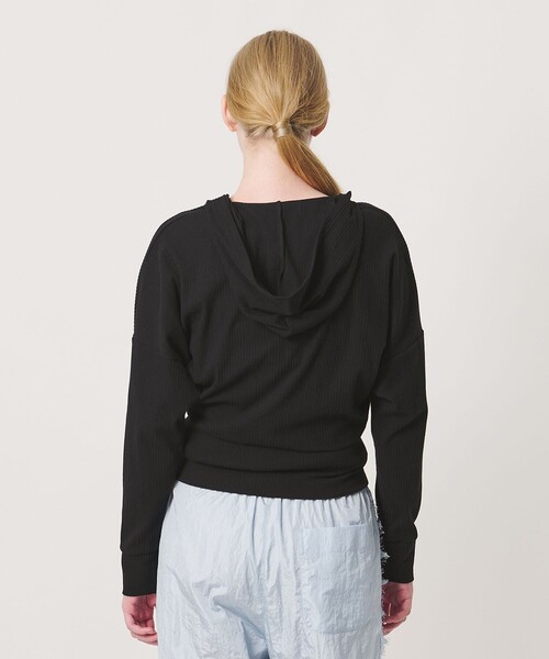 NICE WEATHER(ナイスウェザー)の「<NICE WEATHER>カシュクールフーディ プルオーバー(Tシャツ/カットソー・レディース・ライトグレー/ブラック・FREE)」の5枚目の写真