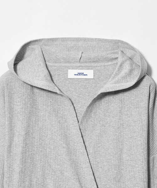NICE WEATHER(ナイスウェザー)の「<NICE WEATHER>カシュクールフーディ プルオーバー(Tシャツ/カットソー・レディース・ライトグレー/ブラック・FREE)」の15枚目の写真