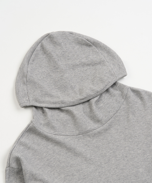 TOFFEE（トフィー）の「ワッフルハイヒールフードロングスリーブ (GREY)（パーカー・メンズ・その他・SMALL/MEDIUM/LARGE/X-LARGE）」の5枚目の写真