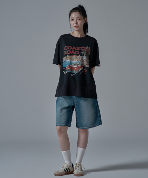 WAARFORWOMAN(ワール・フォー・ウーマン)の「WT-67 コスタルオーバーサイズ半袖Tシャツ_ブラック(Tシャツ/カットソー・レディース・その他・FREE)」の3枚目の写真