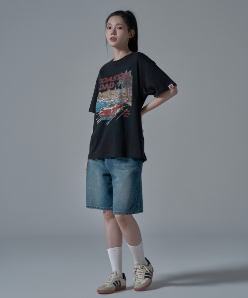 WAARFORWOMAN(ワール・フォー・ウーマン)の「WT-67 コスタルオーバーサイズ半袖Tシャツ_ブラック(Tシャツ/カットソー・レディース・その他・FREE)」の4枚目の写真