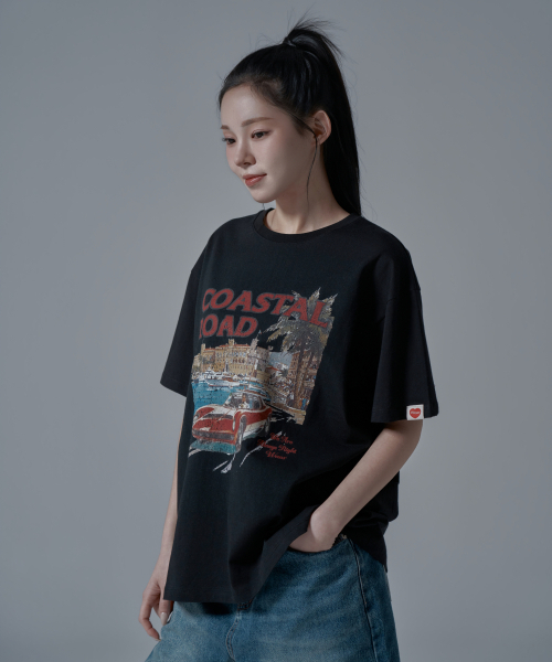 WAARFORWOMAN(ワール・フォー・ウーマン)の「WT-67 コスタルオーバーサイズ半袖Tシャツ_ブラック(Tシャツ/カットソー・レディース・その他・FREE)」の6枚目の写真