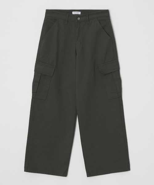 BUTTON UP(ボタンアップ)の「コットンワイドカーゴパンツ(CHACOAL)(その他パンツ・レディース・その他・SMALL/MEDIUM/LARGE)」の3枚目の写真