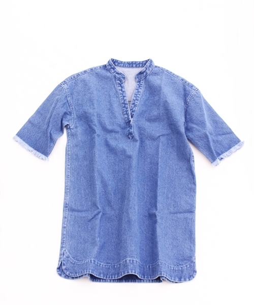 Chico（チコ）の「スキッパーデニムワンピース（ワンピース・レディース・ホワイト/ブルー/ライトブルー・FREE）」の10枚目の写真