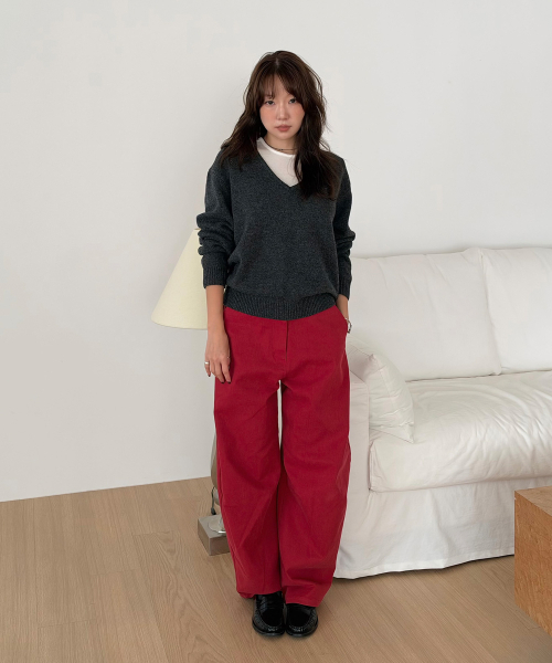HOMEBODY THINGS(ホームバディ ティングズ)の「クラシックワイドコットンパンツ(レッド)(その他パンツ・レディース・その他・1/2)」の2枚目の写真