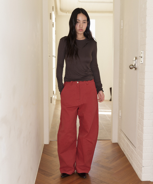HOMEBODY THINGS(ホームバディ ティングズ)の「クラシックワイドコットンパンツ(レッド)(その他パンツ・レディース・その他・1/2)」の3枚目の写真