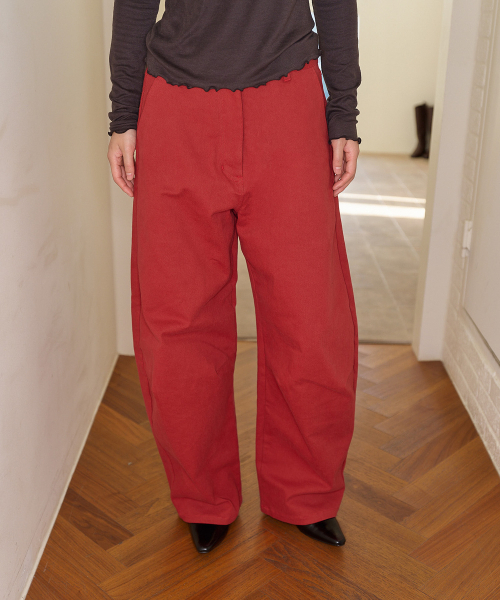 HOMEBODY THINGS(ホームバディ ティングズ)の「クラシックワイドコットンパンツ(レッド)(その他パンツ・レディース・その他・1/2)」の4枚目の写真