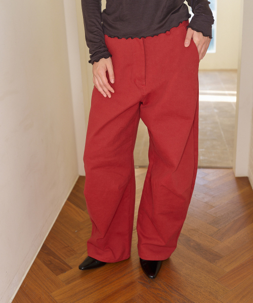 HOMEBODY THINGS(ホームバディ ティングズ)の「クラシックワイドコットンパンツ(レッド)(その他パンツ・レディース・その他・1/2)」の5枚目の写真