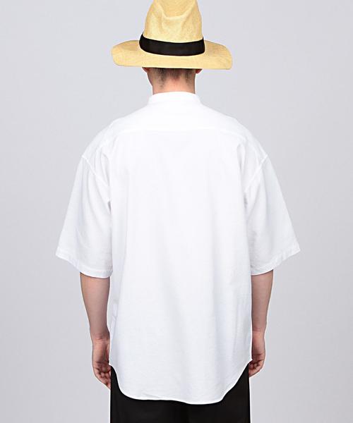 EN ROUTE（アンルート）の「ENR バンドカラーショートスリーブシャツ（シャツ/ブラウス・メンズ・ホワイト・3/1/2）」の2枚目の写真